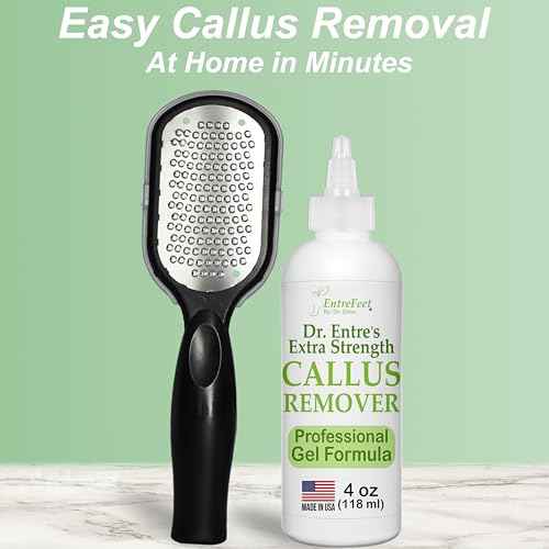 Dr. Entre's Callus Remover Gel & Foot File: Extra Strength Callus Remover for Feet, Foot Callus Remover Care, Pedicure Tools Supplies, Spa Kit, Dead Skin Scrubber, 4 oz