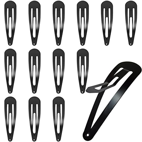 30 Pcs Large Metal Hair Clips - Black Snap Barrettes for Women & DIY Hairstyles