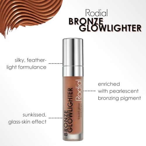 Rodial Bronze Glowlighter 0.2 fl oz, Cream Bronzer for Instant Skin Luminosity, Vit E Vit B Hydrating Liquid Bronzer for Contours and Whole Complexion, Light Formula, Pearlescent Bronzing Pigment
