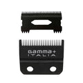 GAMMA+ Hair Clipper Fixed Moving Blade Replacement Black Diamond Carbon DLC and Gold Titanium