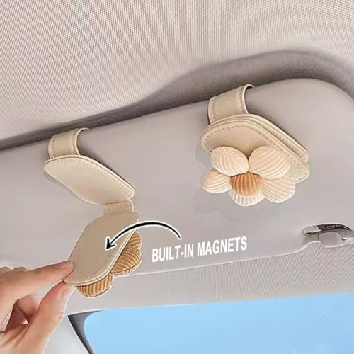 Flower Sunglass Holder for Car Visor – Stylish Eyeglass Organizer