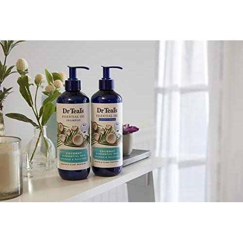 Dr Teal's Coconut Nourish & Moisture Essential Oil Conditioner, Sulfate Free, 16 Fl Oz