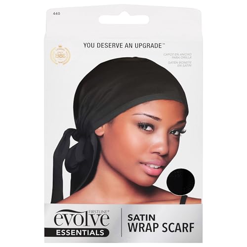 Evolve Satin Wrap Scarf - Black, 1 Count Pack