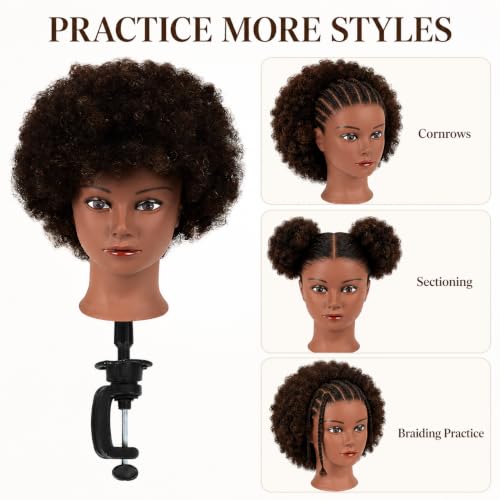 Morris 100% Human Hair Training Head with Clamp Stand