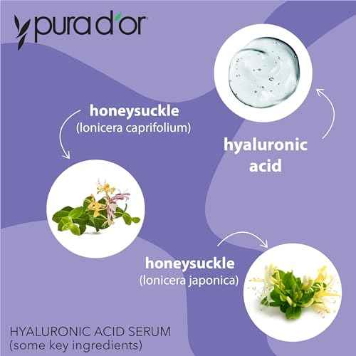 PURA D'OR 3.3 Oz Hyaluronic Acid Serum For Deep Hydration - Anti-Aging, Plumping & Moisturizing Formula For Smooth, Supple Skin - Natural Skincare Boost - Fine Lines & Wrinkle Reducer - Travel Size