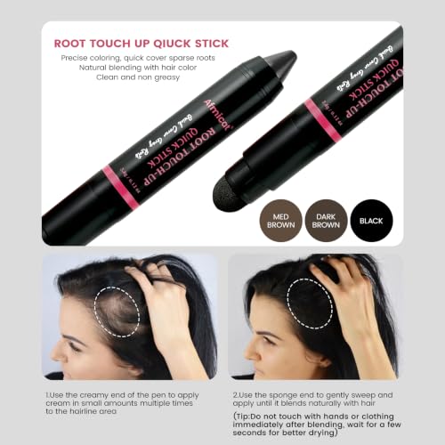 Root Touch Up Stick for Gray Hair & Thinning Hair, Black