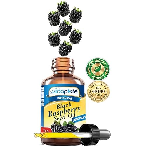 MYVIDAPURE BLACK RASPBERRY SEED OIL 100% Pure VIRGIN UNREFINED for Face, Body, Hair, Lip Care, Nails (1 Fl Oz)