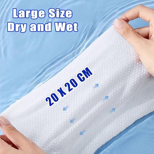 200 Count Disposable Face Towel, Dual-Textured Clean Wipes ? Dry/Wet Use, Ultra-Soft Facial Towels, Lint-Free Face Towel Disposable for Women Cleansing, Makeup, Travel