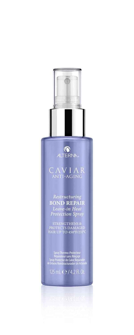 Alterna Haircare CAVIAR Anti-Aging Restructuring Bond Repair Leave-in Heat Protection Spray 4.2 Fl Oz | Strengthens and Protects Damaged Hair