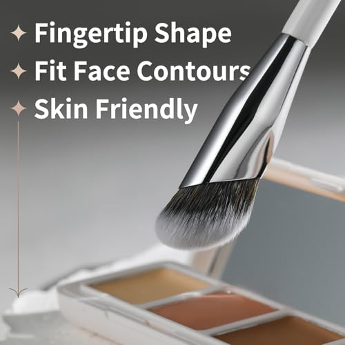 Concealer Makeup Brushes 2-Pack Angled for Liquid & Cream