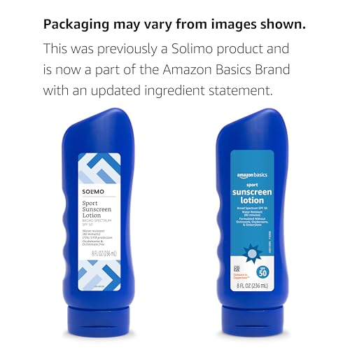 Solimo Sport Sunscreen Lotion SPF 50, 8 fl oz