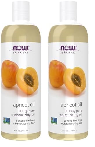 NOW Solutions, Apricot Kernel Oil, Hair Moisturizer, Rejuvenating Skin Oil, Softens Fine Lines, 16-Ounce (Pack of 2)