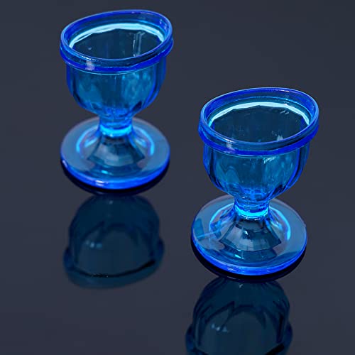 BlueCOLOR Eye Wash Cups with Storage Container- Eye Cups for Eye wash Shaped Rim for Eye Rinse, Cleansing, Remove Dust, Makeup & Irritants- Eye wash kit Set of 2 Eye Cup