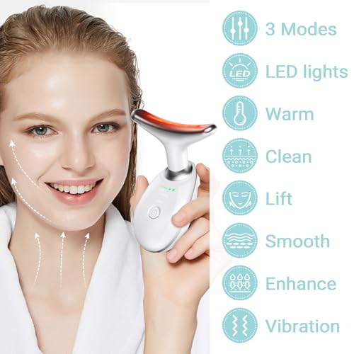 Oriflame Neck and Face Massager, Face Roller, Face Sculpting Skin Care Tool, Improve, Firm, Tightening and Smooth 3 Modes, White