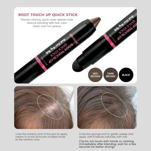 Root Touch Up Stick for Gray Roots & Thinning Hair - Medium Brown