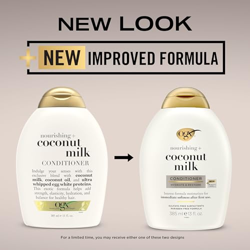 OGX Hair Conditioner, Nourishing Coconut Milk, Sulfate-Free | 13 Fl Oz | Pack of 2