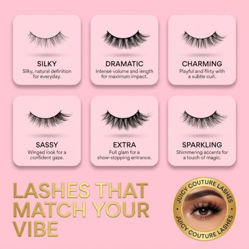 Juicy Couture Faux Mink Eyelashes 14 Pack with Glue & Tool