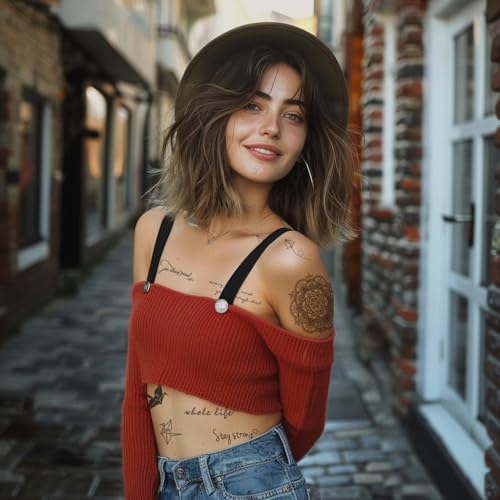 Everjoy Temporary Tattoos - 60 Pc Set with Quotes & Floral Designs