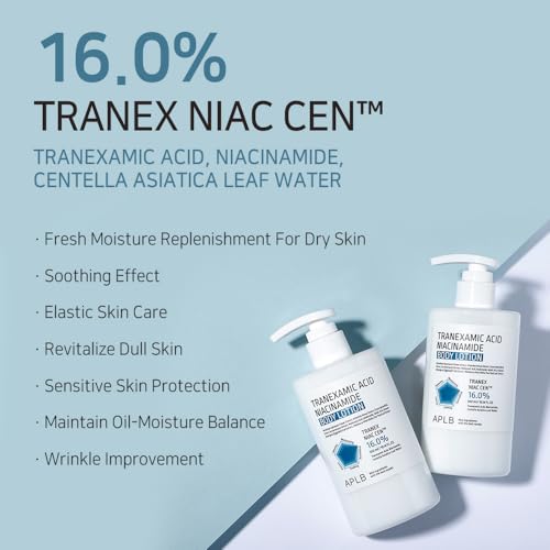 APLB Tranexamic Acid Niacinamide Body Lotion | TRANEX NIAC CEN¢â 16.0% 10.14 FL.OZ/Korean Skincare, Long lasting hydration, Blemish Care, Helps with skin discoloration
