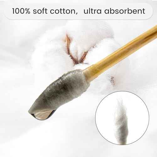 200 PCS 6-Inch Precision Gun Cleaning Swabs - Lint-Free Bamboo-Handle Cotton Swabs for Gun Cleaning, Makeup & Electronics