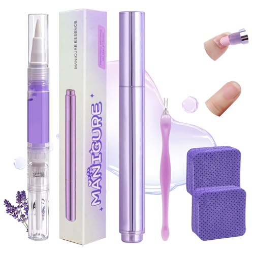 NIQZOPA 3-in-1 Ceramic Cuticle Oil Pusher Pen for Nail Care