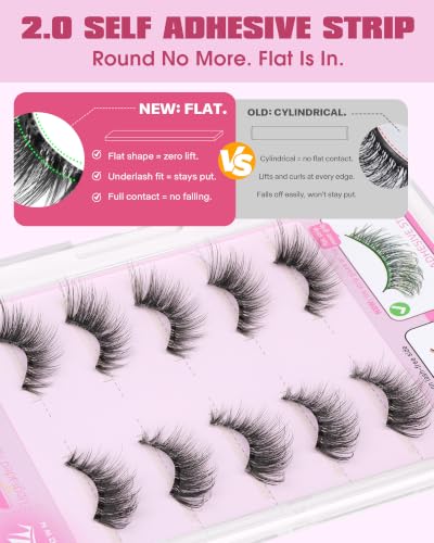 Self-Adhesive Half Lashes Cat Eye Wispy 5 Pair Set