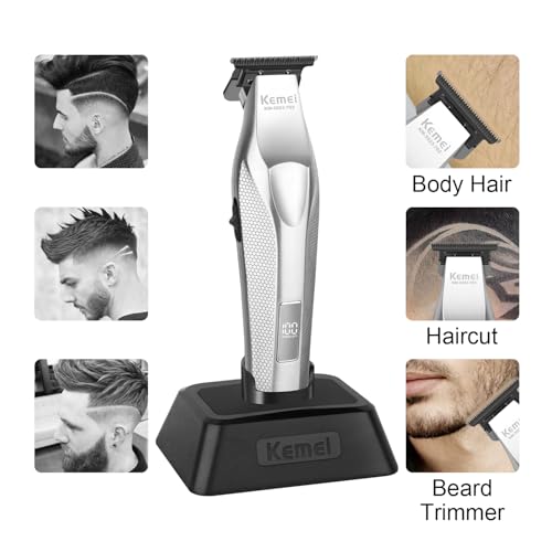 KEMEI KM-3023-702 Professional Hair Clipper for Men, Cordless Rechargeable Hair Trimmers, Clippers for Hair Cutting, Beard Trimmer with USB, Perfect Gifts for Men