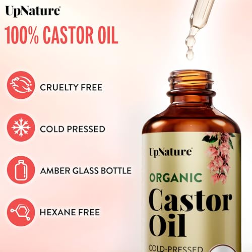 UpNature Organic Castor Oil for Eyelash & Eyebrow Growth, 2oz