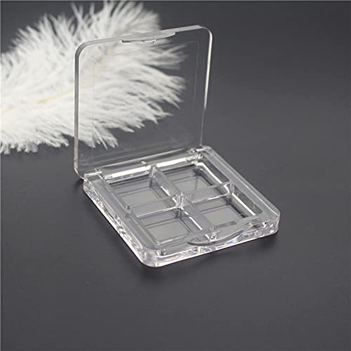 3Pcs Clear Eyeshadow Palette Box with 4 Grids DIY Refillable
