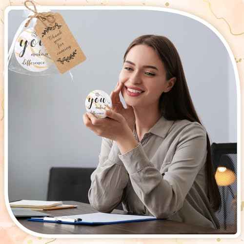 Tradder 50 Sets Compact Mirrors Bulk Women Gifts Inspirational Appreciation Employee Quinceanera Gifts Small Purse Pocket Makeup Mirrors for Mother's Day Coworker Nurse Bridal Souvenir Bag(White Gold)