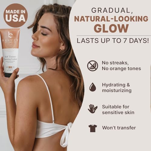 Self Tanner Lotion with Tanning Mitt - Organic, Streak-Free
