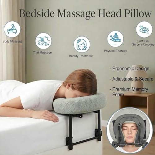 Massage Headrest for Bed with Arm Rest & Breast Pillow