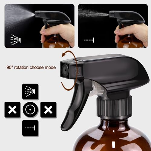 Loretoy Amber Glass Spray Bottle Kit 10 pcs - UV Protect, Reusable, Multi-Size