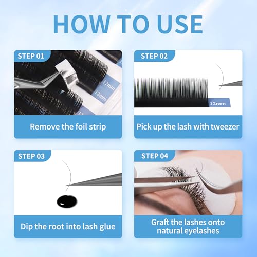 Classic Lash Extensions 0.15mm C Curl 7-15mm Mix Professional
