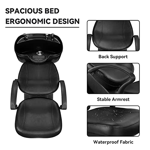 Ainfox Shampoo Backwash Chair with ABS Bowl Sink