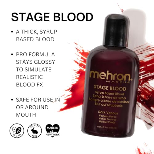 Mehron Stage Blood | Realistic Washable Fake Blood 4.5oz