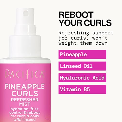 Pacifica Pineapple Curls Refresher Mist - Hydrating Curl Spray (4 fl oz)