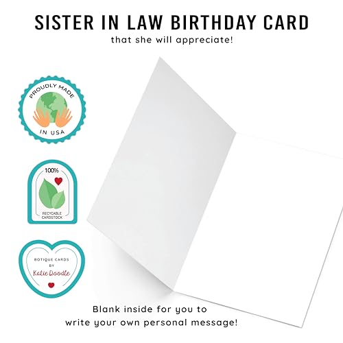 Katie Doodle - Funny, Sister Birthday Card, Birthday Card for Sister (Handmade in USA), Sister in Law Birthday Card, Happy Birthday Sister Card Funny, Sister Birthday Card from Sister to Sister