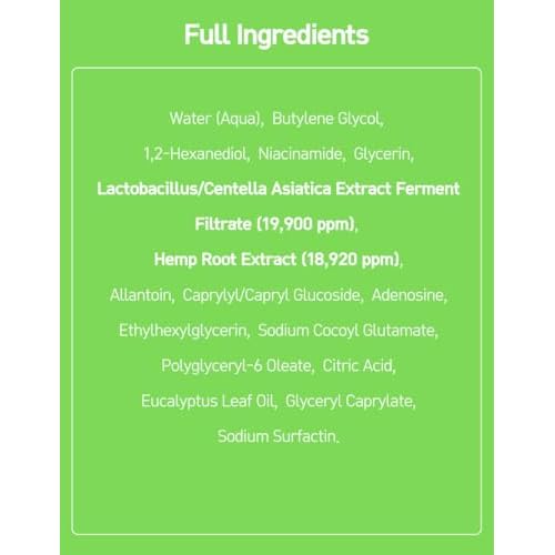 CICA CANABI Toner (6.76 fl oz) for Sensitive & Acne-Prone Skin with Lactobacillus Postbiotics and Fermented CICA & Hemp Root Complex Strong Soothing, Deep Hydration & Microbiome Boosting
