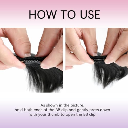 Clip-In Bangs French Fringe with Temples - Black & Brown