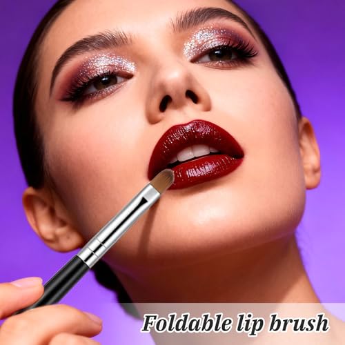 Retractable Lip Brush Set of 6 - Silver Lipstick Applicator