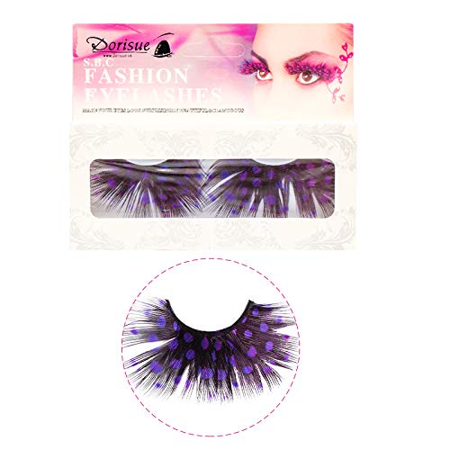 Dorisue Purple eyelashes Dramatic lashes bold Mermaid lashes drag anime lashes for Party and halloween 1 pair P19