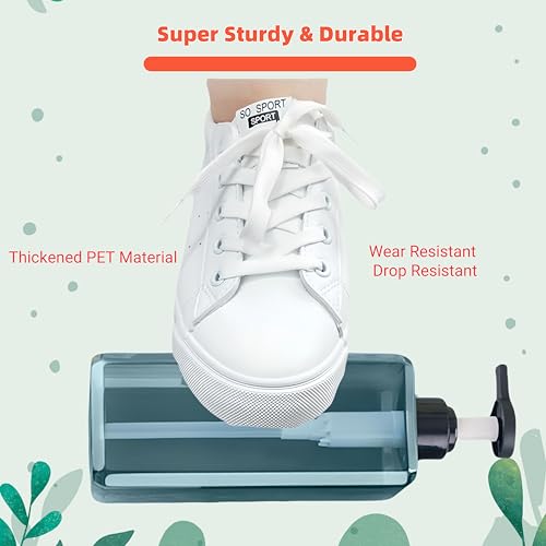 Shampoo and Conditioner Dispensers 25OZ Refillable Large Shower Bottles 2Pack Hand Soap Dish Soap Dispenser with Waterproof Labels Square Pump Bottle for Bathroom and Kitchen- Blue, 750ml