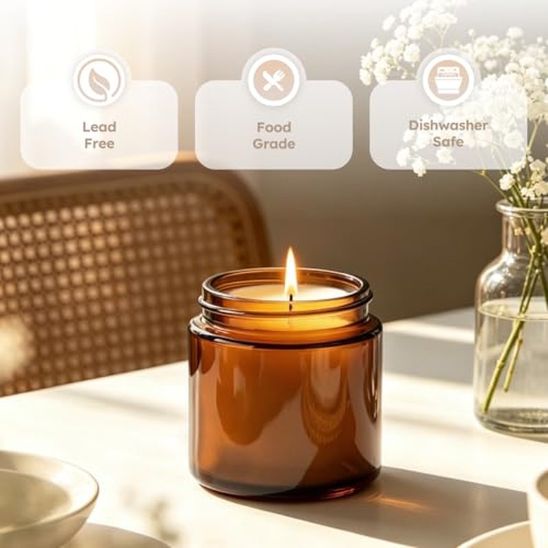 4 oz Amber Glass Jars with Lids, 24 Pack Airtight Containers