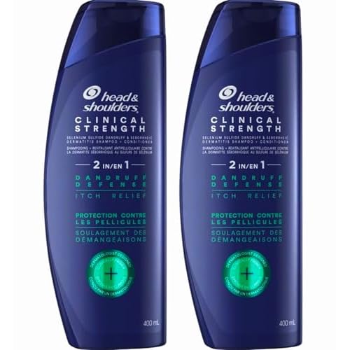 Head & Shoulders Clinical Strength Dandruff Defense 2-in-1 Shampoo + Conditioner, Itch Relief Shampoo, Flake Control, Seborrheic Dermatitis Care, 13.5 Ounce Bottles, Pack of 2