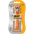 Bic 3 Hybrid Men's Triple-Blade Razors, Pack with 1 Handle + 6 Refills - Lubricating Strip with 3 Blades and Pivoting Head for a Smooth, Precise Shave