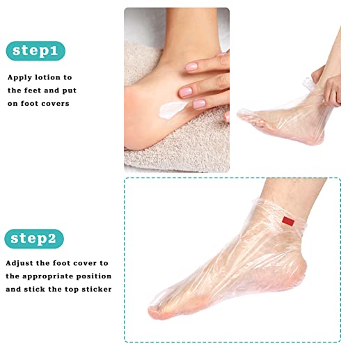 Disposable Paraffin Bath Foot Liners - 100 Pack Plastic Wax Therapy Booties