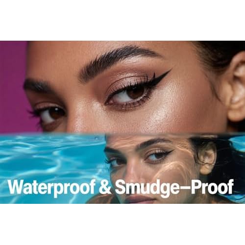 Rotating Eyeliner Stamp Pen - Winged Eyeliner Stamp for Perfect Winged Cat Eye, Dual-ended Wing Liner Stamp with Liquid Eyeliner, Waterproof & Smudge-proof, Quick Dry Eye Wing Stamp for Beginners