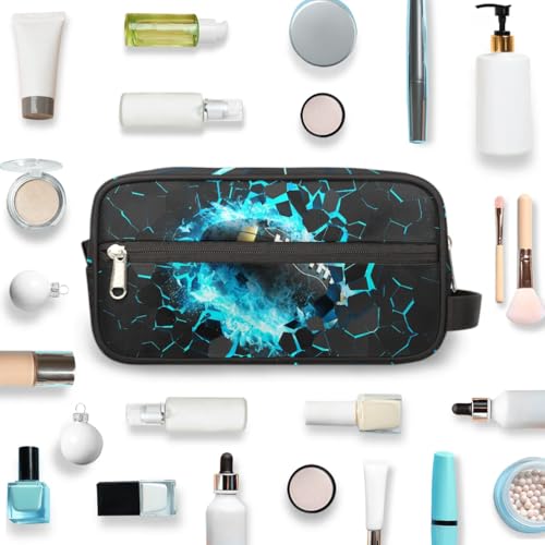 Football Travel Toiletry Bag for Kids, Waterproof Hanging Wash Bag Dopp Kit for Boys Shaving Bag for Toiletries Accessories
