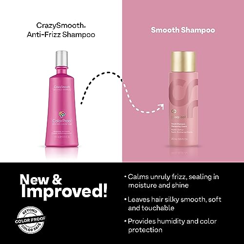 Colorproof Smooth Shampoo, 8.5oz - For Frizzy Color-Treated Hair, Smooths, Softens & Controls Frizz, Sulfate-Free, Vegan